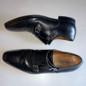 MAGNANNI - GARRETT BLACK MONK-STRAP DRESS SHOES